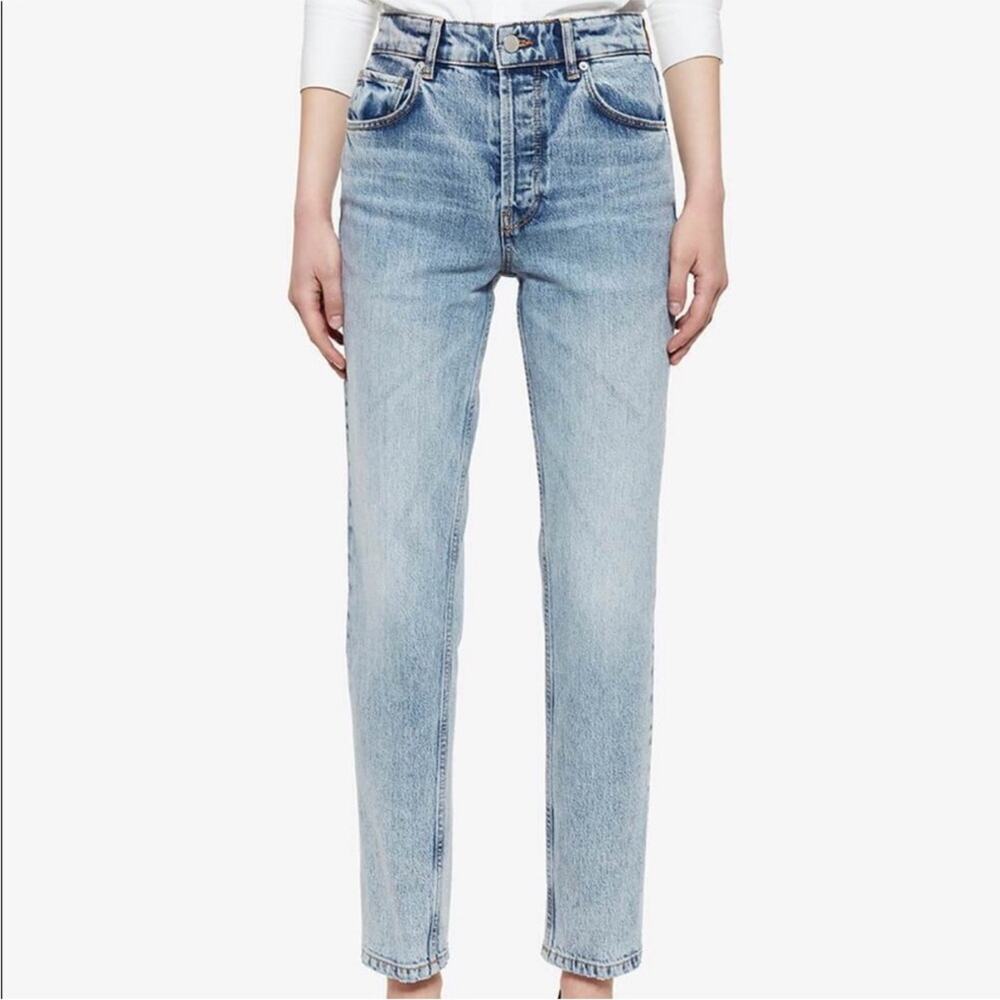 Anine Bing Betty Straight Leg Jeans Size 25 Light Blue